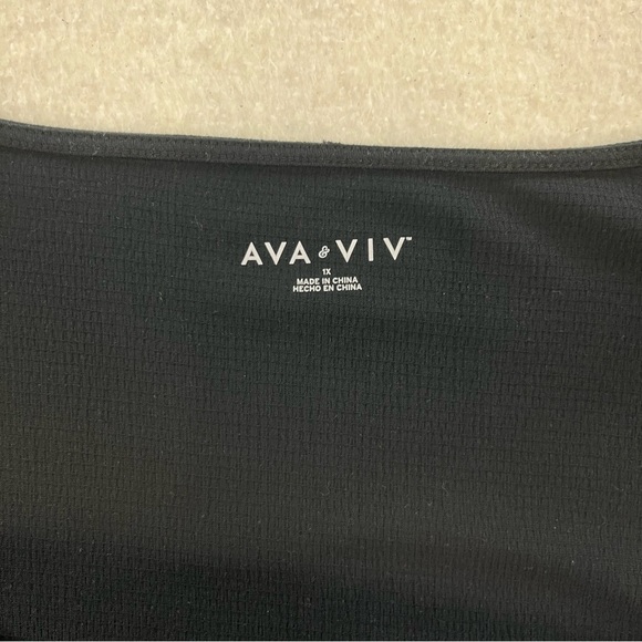 NWT Ava & Viv Black Long Sleeve Faux Wrap Dress Size 1X - Picture 8 of 12